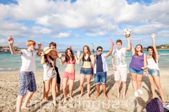 Estudantes na praia