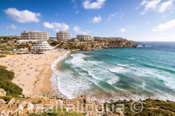 Vista Golden Bay praia em Malta