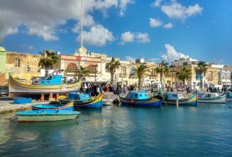 Barcos de pesca em Malta